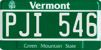 VT license plate PJI546