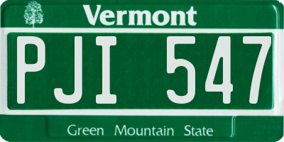 VT license plate PJI547