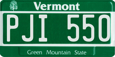 VT license plate PJI550