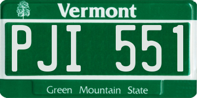VT license plate PJI551