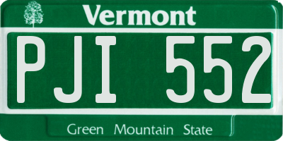 VT license plate PJI552
