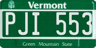 VT license plate PJI553