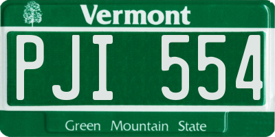 VT license plate PJI554