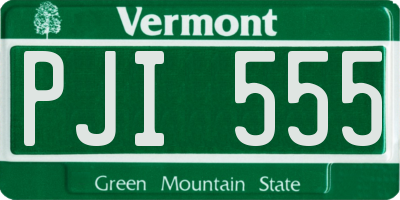 VT license plate PJI555
