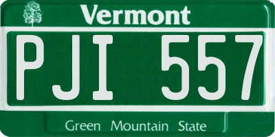 VT license plate PJI557