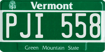 VT license plate PJI558