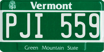 VT license plate PJI559