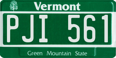 VT license plate PJI561