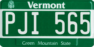 VT license plate PJI565