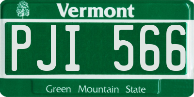 VT license plate PJI566