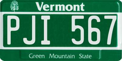 VT license plate PJI567