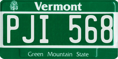 VT license plate PJI568