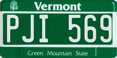 VT license plate PJI569