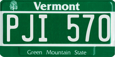 VT license plate PJI570