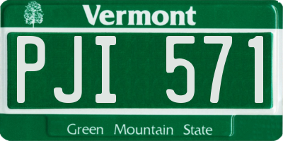 VT license plate PJI571