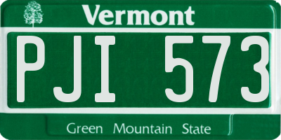 VT license plate PJI573