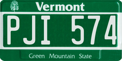 VT license plate PJI574