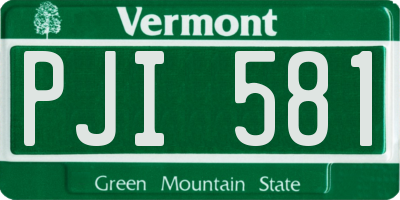 VT license plate PJI581