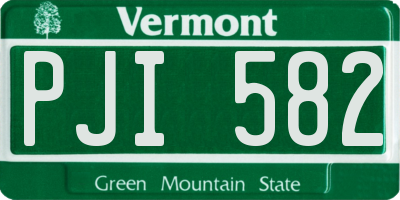 VT license plate PJI582
