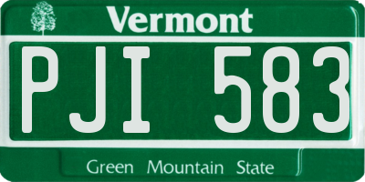 VT license plate PJI583