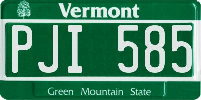 VT license plate PJI585