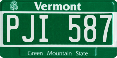 VT license plate PJI587