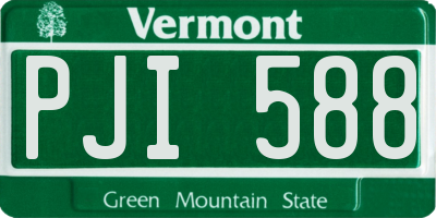 VT license plate PJI588