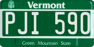 VT license plate PJI590