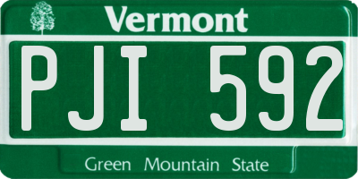 VT license plate PJI592