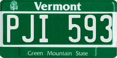 VT license plate PJI593