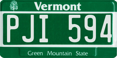 VT license plate PJI594