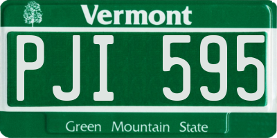 VT license plate PJI595