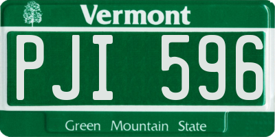VT license plate PJI596