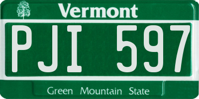 VT license plate PJI597