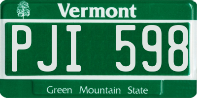 VT license plate PJI598