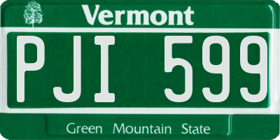 VT license plate PJI599