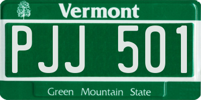 VT license plate PJJ501