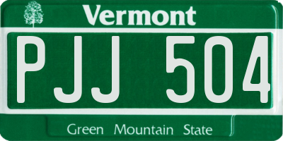 VT license plate PJJ504