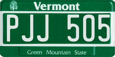 VT license plate PJJ505