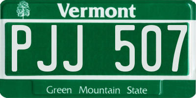 VT license plate PJJ507
