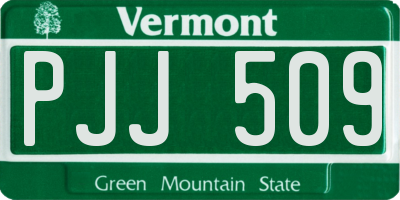 VT license plate PJJ509