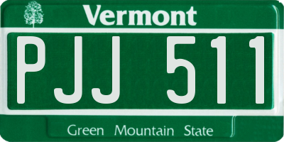 VT license plate PJJ511