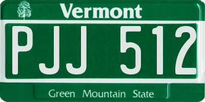 VT license plate PJJ512