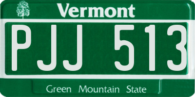 VT license plate PJJ513