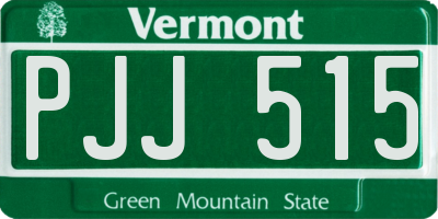 VT license plate PJJ515