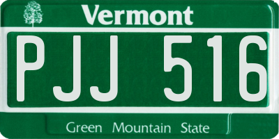 VT license plate PJJ516