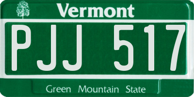 VT license plate PJJ517
