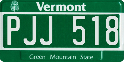 VT license plate PJJ518