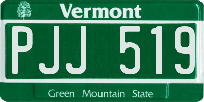 VT license plate PJJ519