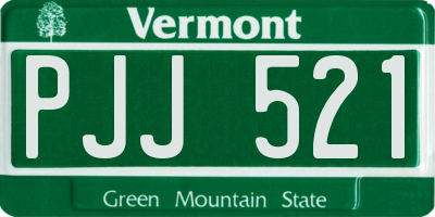 VT license plate PJJ521